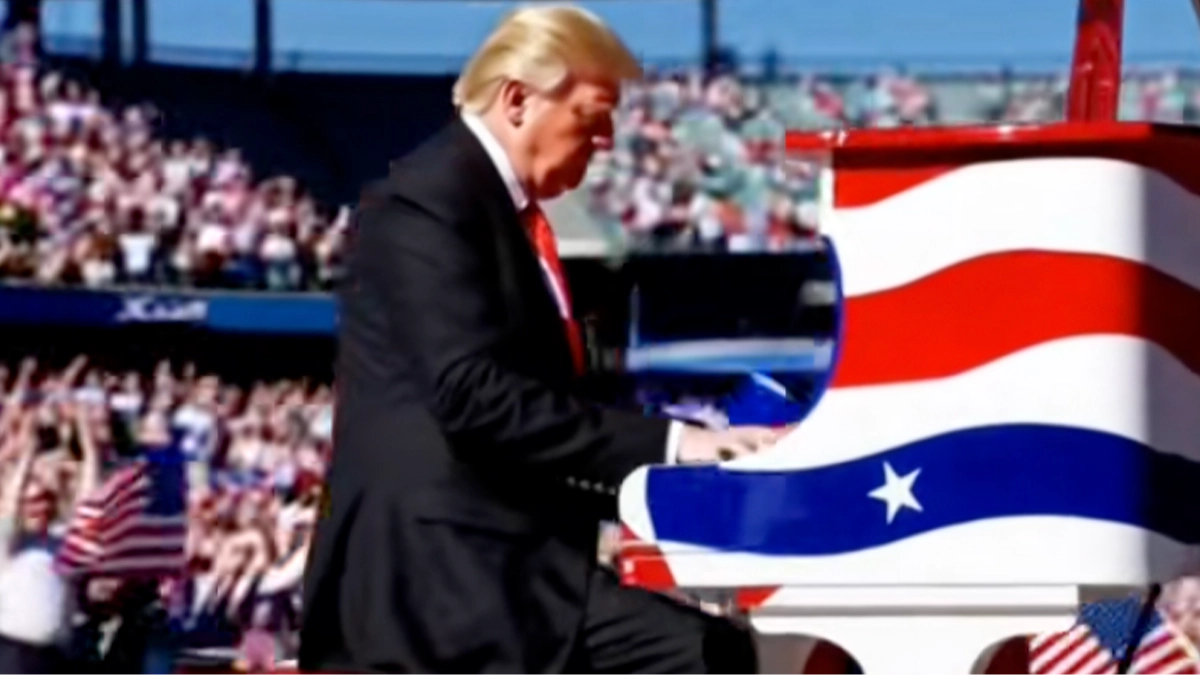People are going absolutely wild after Trump uploads AI-generated video of him playing piano to unsuspected song
