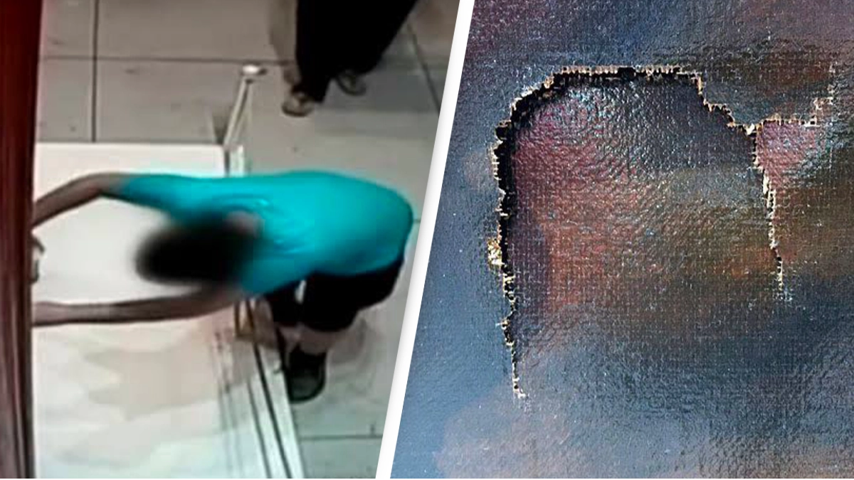 Video shows shocking moment 12-year-old trips and punches hole in $1.5 million 17th century painting
