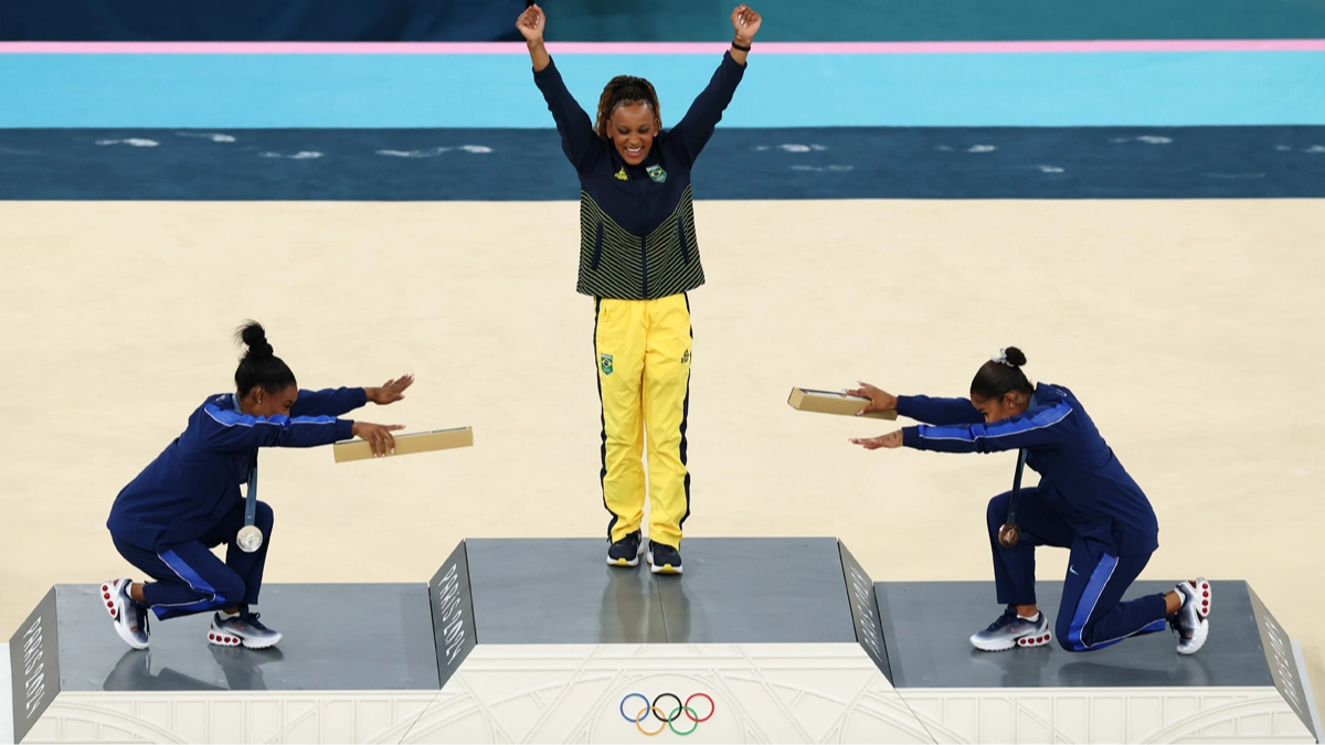 Simone Biles and Jordan Chiles praised for ultimate display of sportsmanship to rival who beat them for Olympic gold