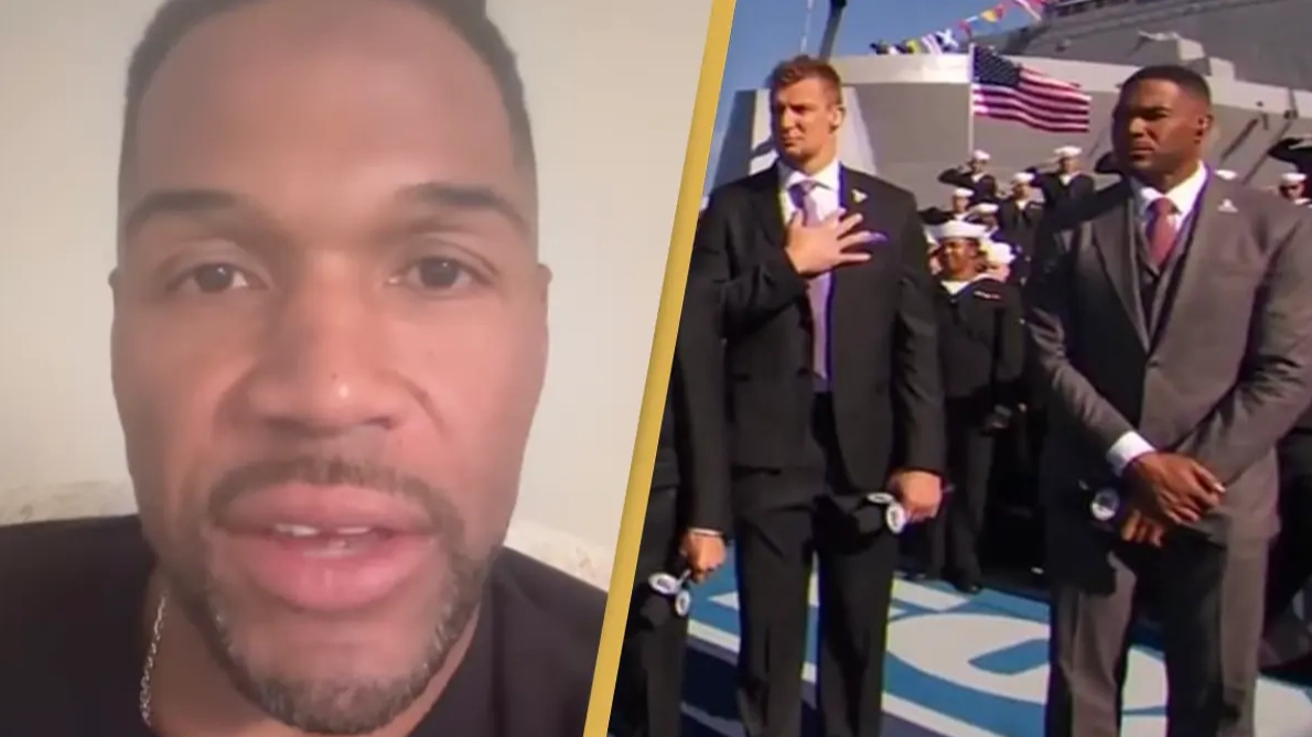 Michael Strahan breaks silence after he caused controversy for the way he stood during the national anthem