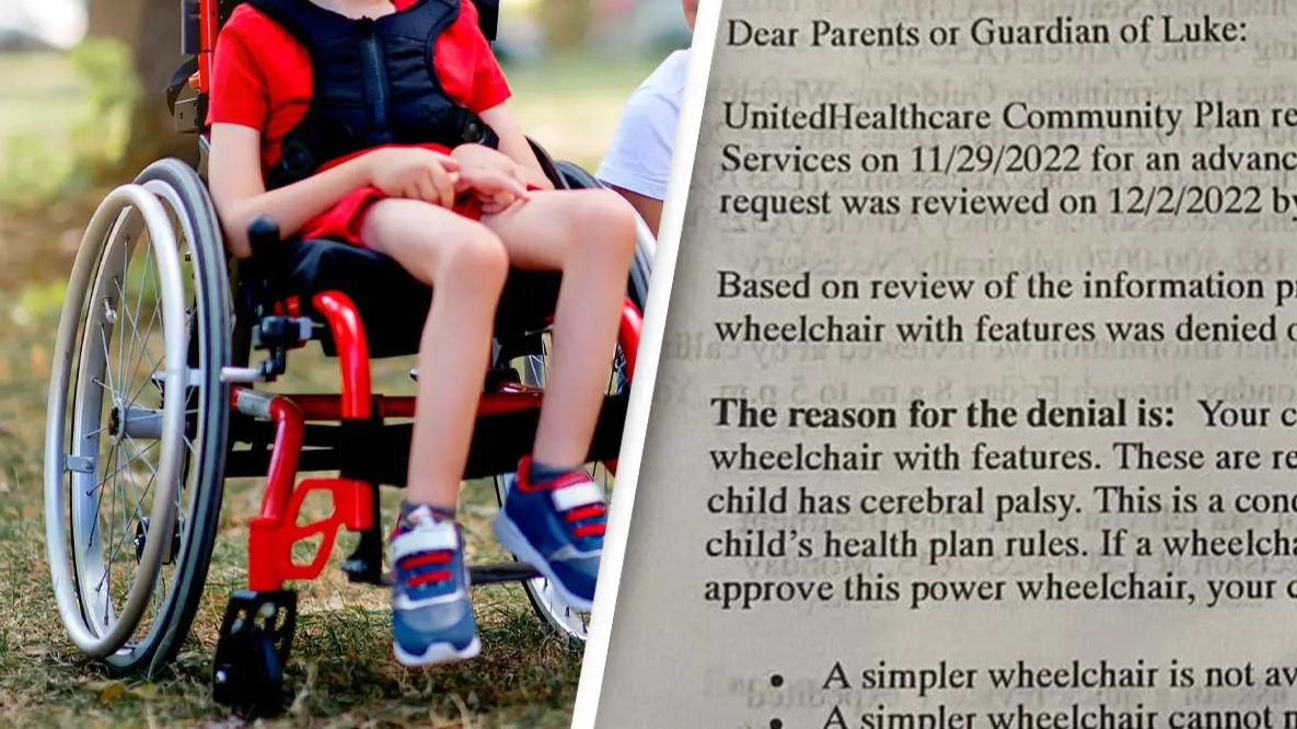 Health insurance company's letter denying child a wheelchair goes viral and people are outraged 