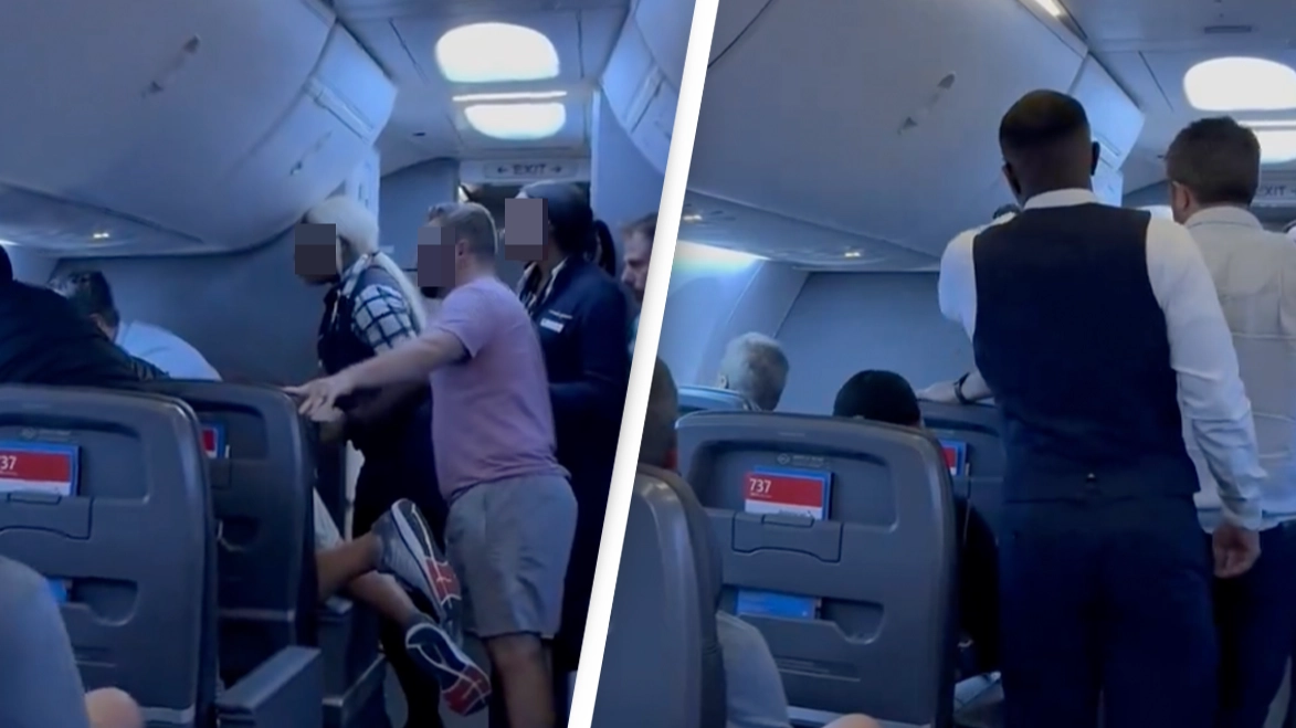 Passengers step in to restrain man who was allegedly violent to female companion during flight
