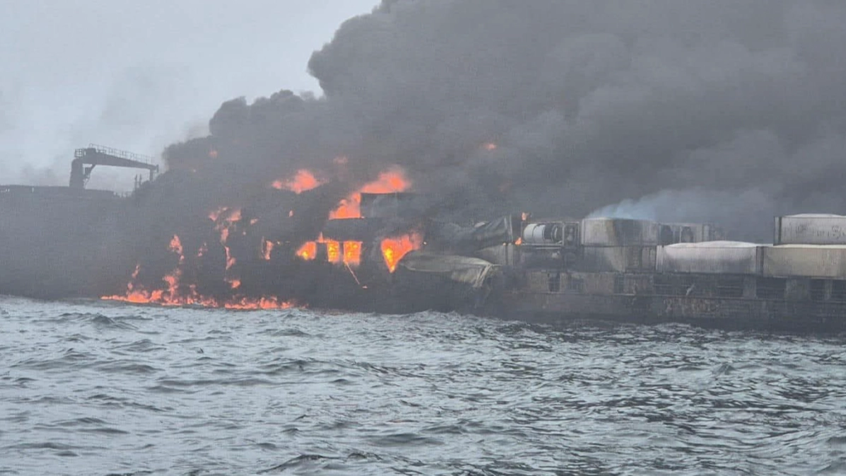 Devastating impact oil tanker bursting into flames after colliding with cargo ship could have on environment