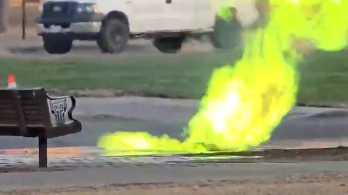 Terrifying footage shows neon green explosion in manhole of university campus prompting evacuation
