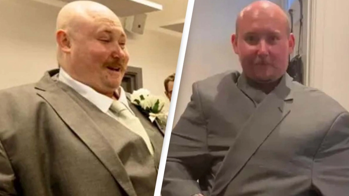 Dad's 'horrific' photo made him lose half his weight in a year without medication