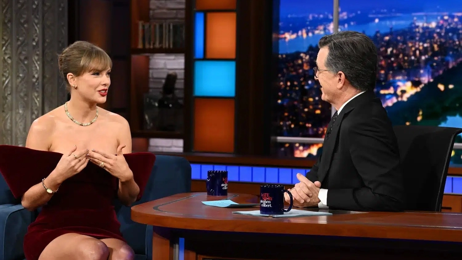 Taylor Swift shares relatable post-show routine as she offers Stephen Colbert advice on show cancellation