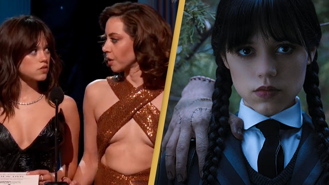 Viewers demand Aubrey Plaza star in Wednesday season two after SAG Awards moment with Jenna Ortega
