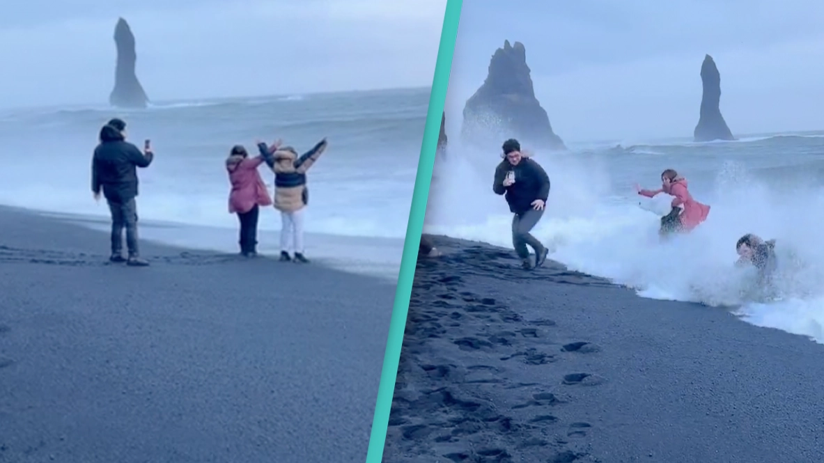 Tourists slammed as 'idiots' after ignoring warning on deadly and dangerous beach