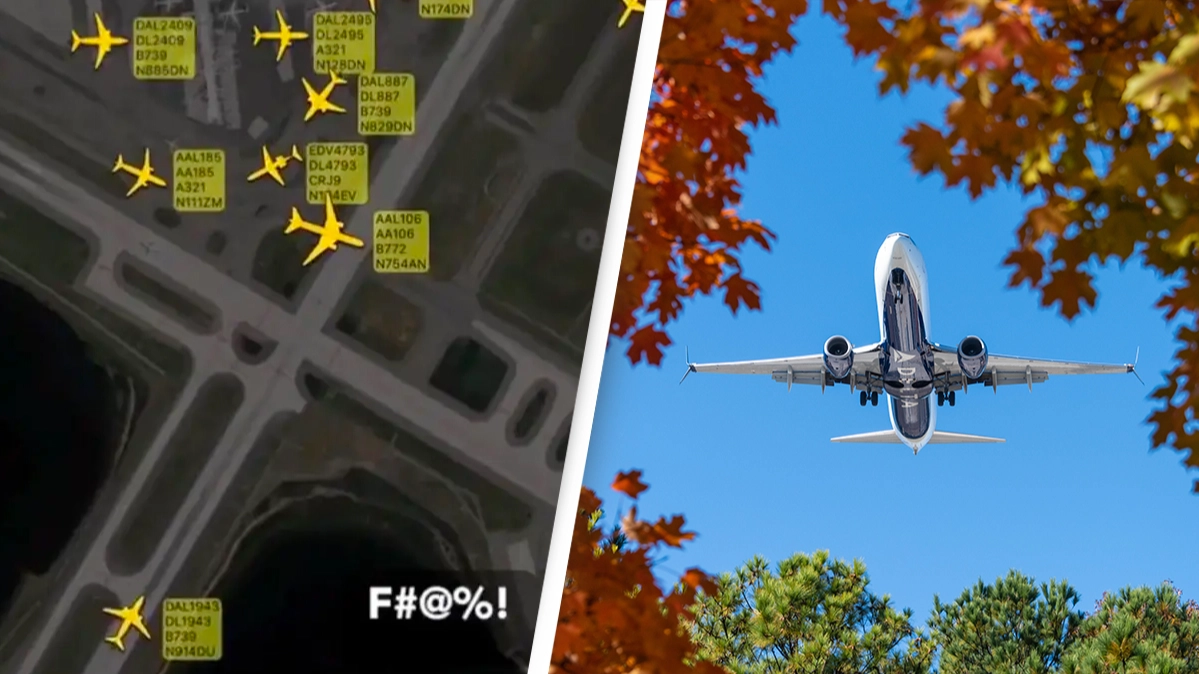 Recording captures moment pilot slams on brakes to avoid crash that could have killed hundreds