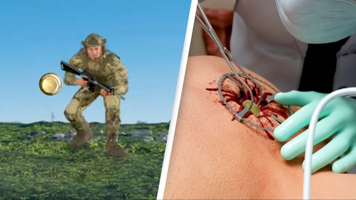 Terrifying simulation shows how soldier survived after live grenade was launched inside his chest