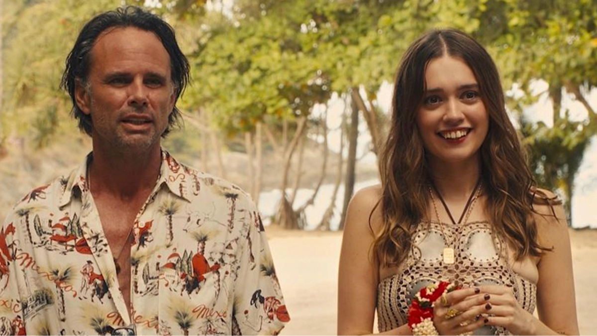 Walton Goggins cuts interview after being questioned on alleged 'feud' with White Lotus co-star Aimee Lou Wood