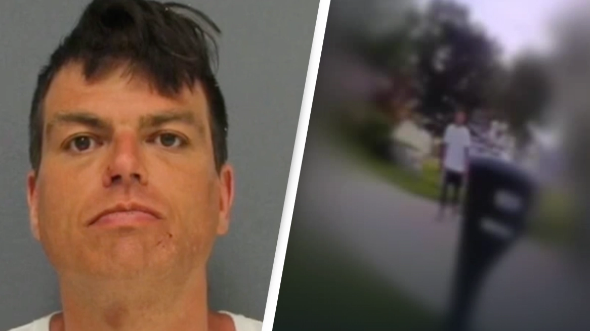 Bodycam footage shows man turn up on doorstep of young girl he cyberstalked for 4 years