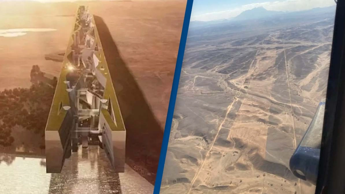 Aerial footage shows insane progress and scale of Saudi Arabia’s $1 trillion giga-project ‘The Line’