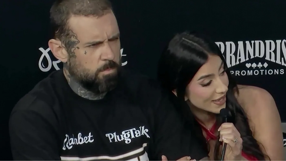 YouTuber Adam22 visibly annoyed at wife's comment just before fight against adult film star she slept with twice