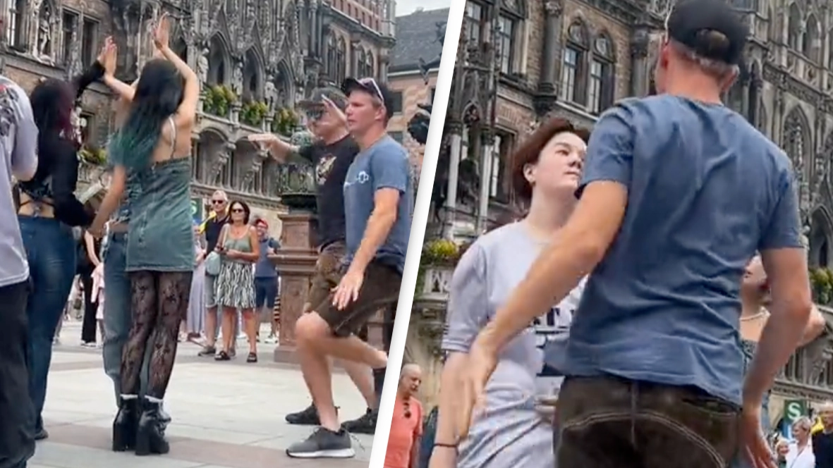 Dance crew shaken after men come 'dangerously close' in middle of street dance
