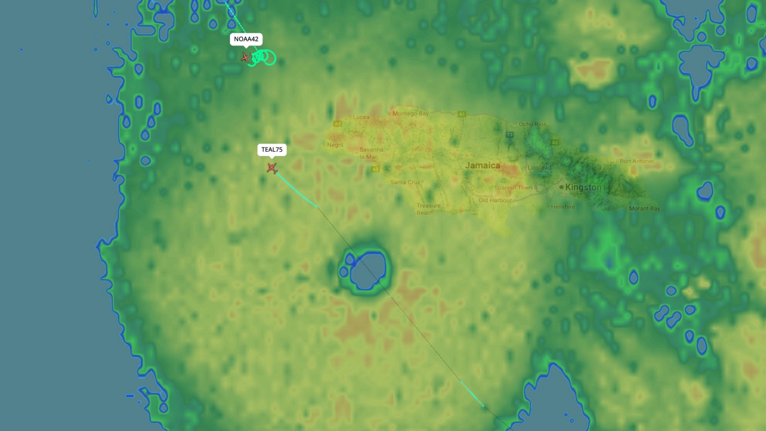 Disturbing detail on live flight tracking map near deadly Hurricane Melissa leaves people shocked