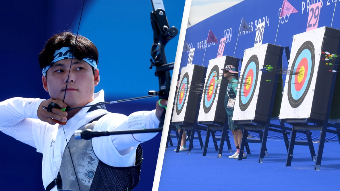 Olympics viewers mind-blown after video shows how far archery target really is at Paris games