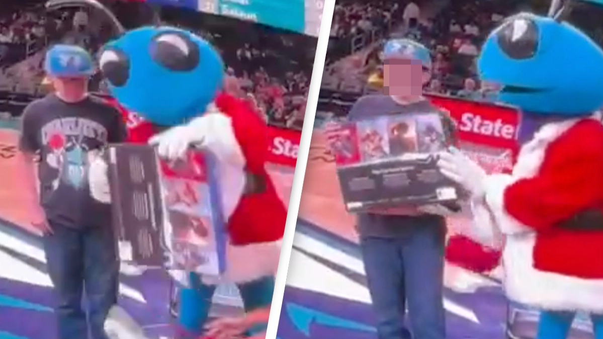 Basketball team slammed after giving child a PS5 only to immediately take it off him