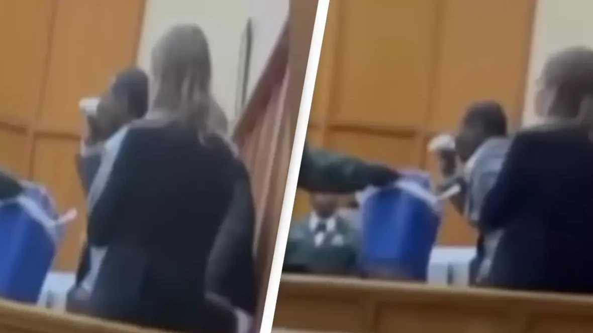 Man downs cup of bleach in courtroom after armed robbery verdict is read