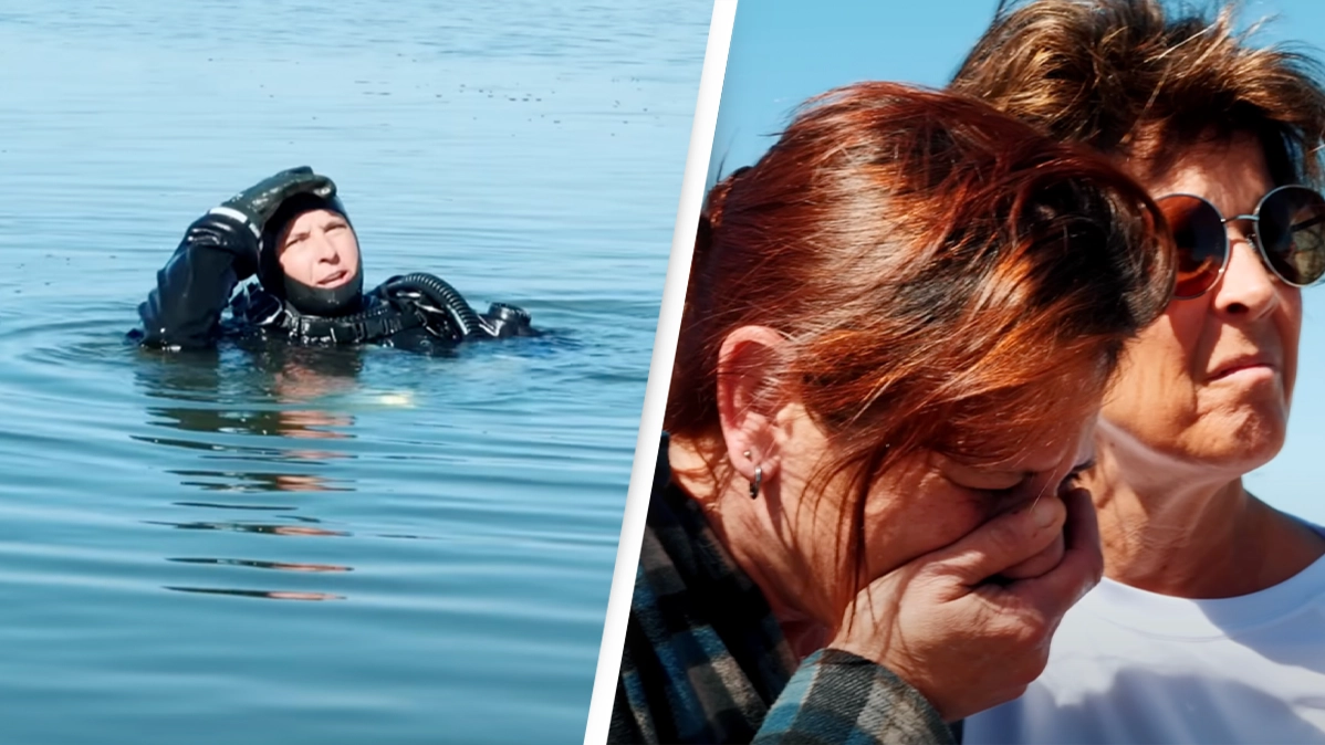 Heartbreaking footage captures moment dive team discover the body of missing 24-year-old man