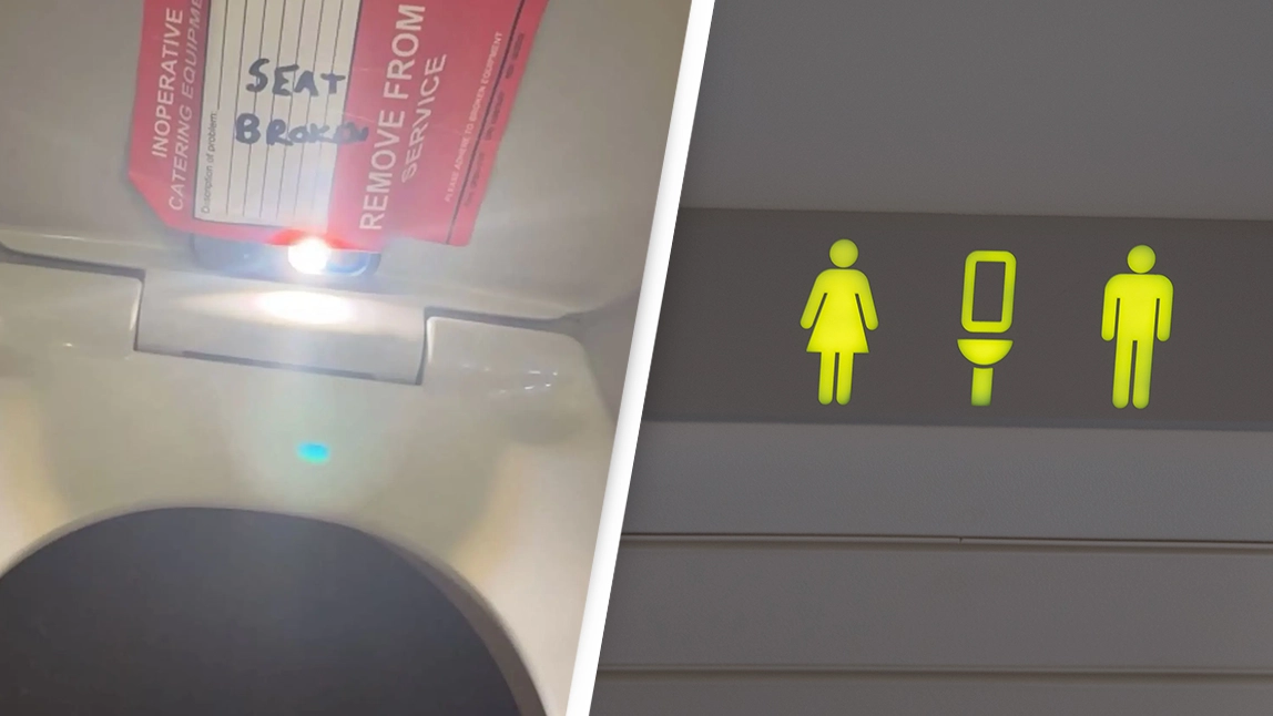 Photo shows hidden camera allegedly placed in toilet of American Airlines plane to take pictures of teen girl