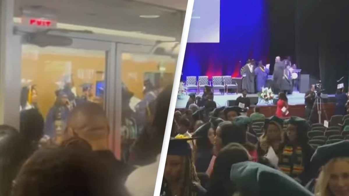 Howard University cancels graduation mid-ceremony after family members smash windows over entry issues