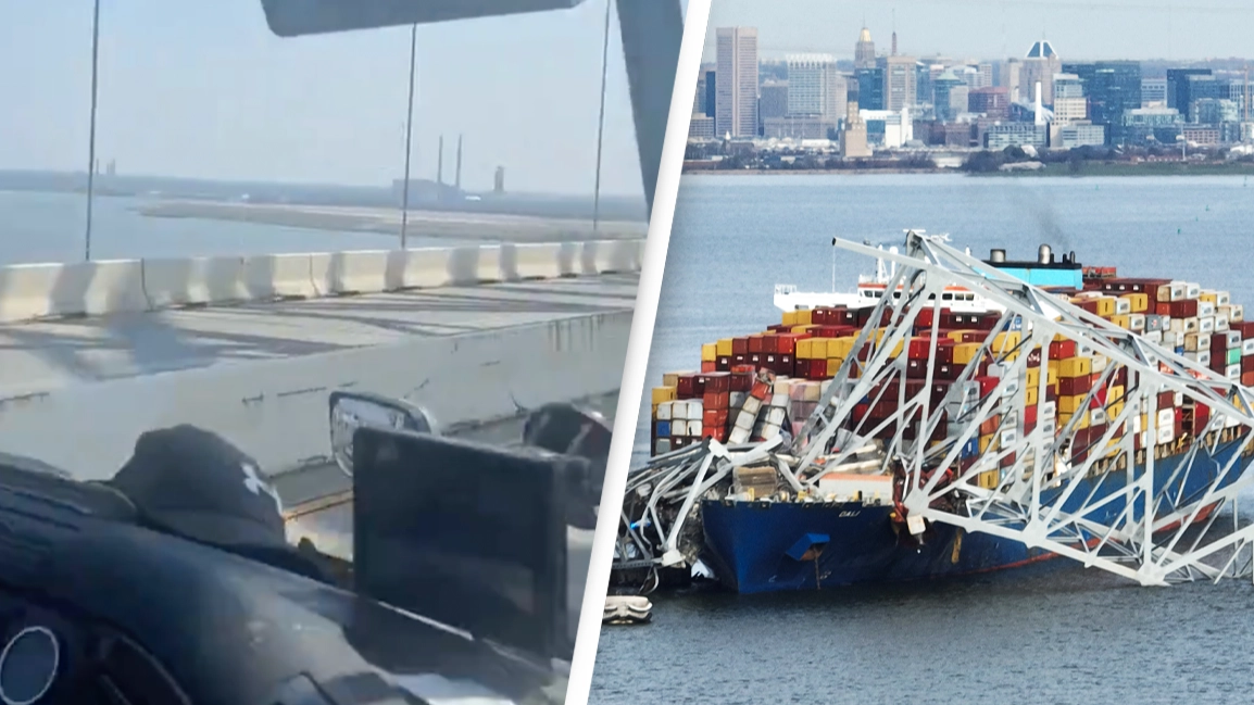Police audio from tragic Baltimore bridge collapse reveals exact moment authorities reacted when it fell
