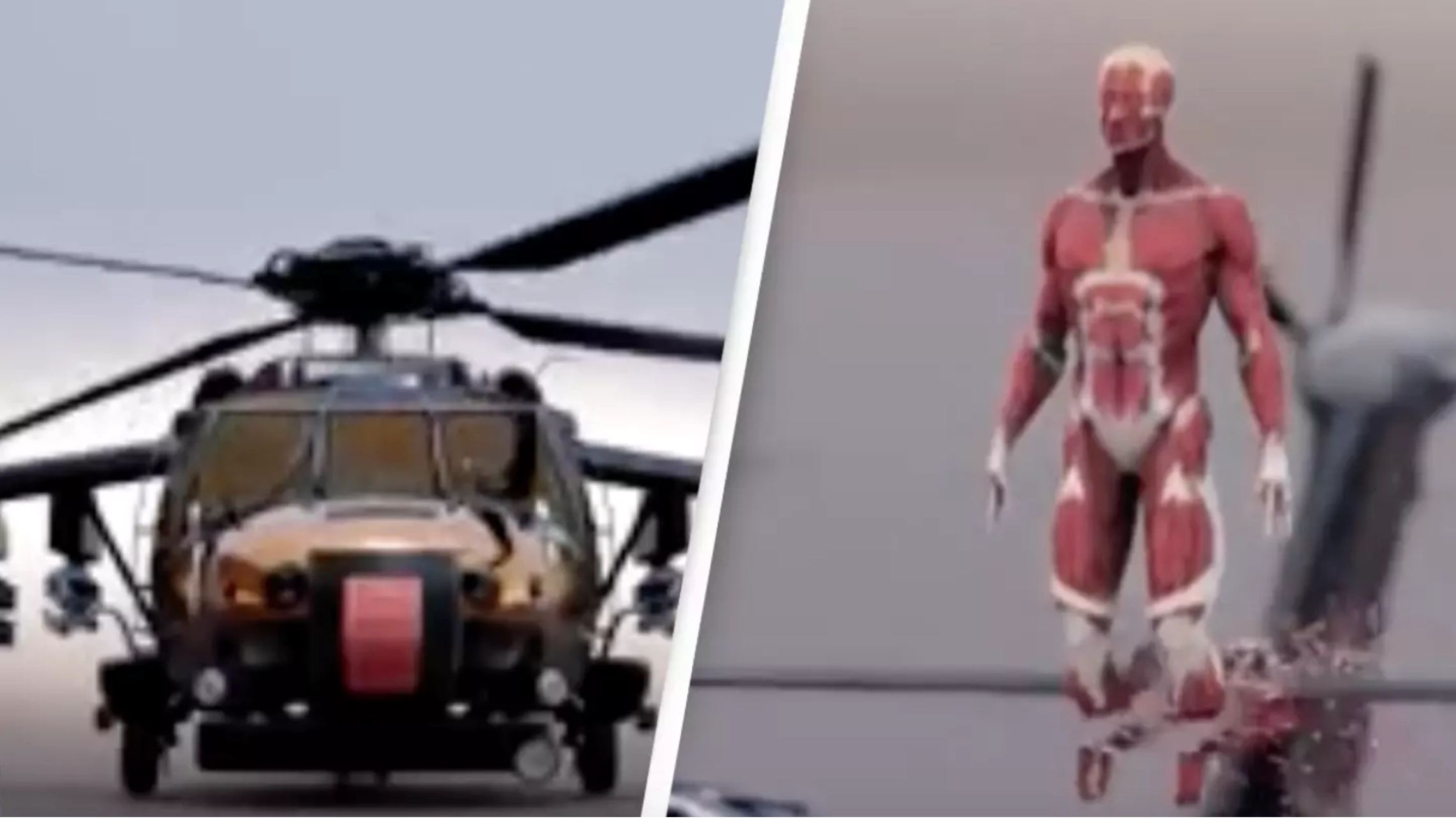 Horrifying simulation shows what would happen if you fell into the blades of a helicopter