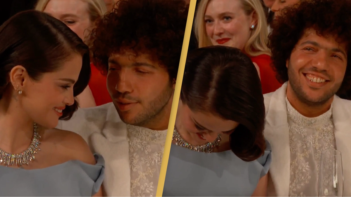 Selena Gomez and Benny Blanco react to brutal roast from host Nikki Glaser at the Golden Globes
