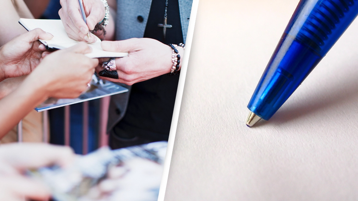 Fans think they've figured out reason why some celebrities refuse to sign autographs with blue pen