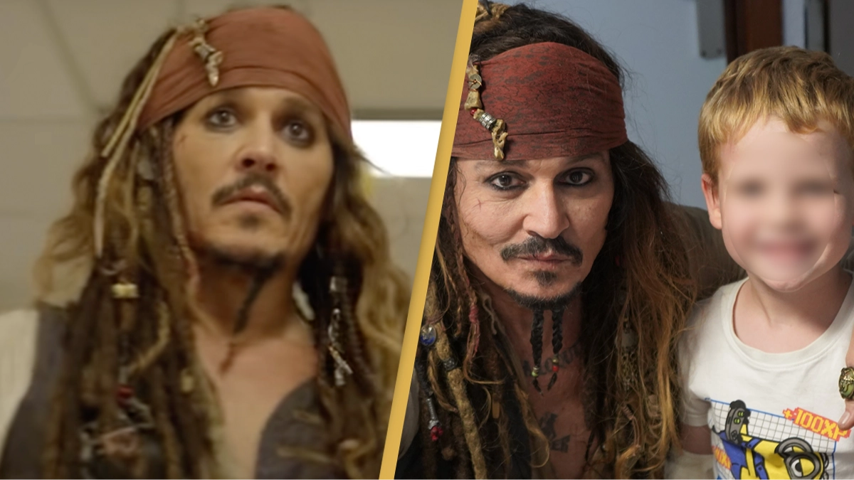 Johnny Depp transforms into Captain Jack Sparrow again as he surprises children in hospital