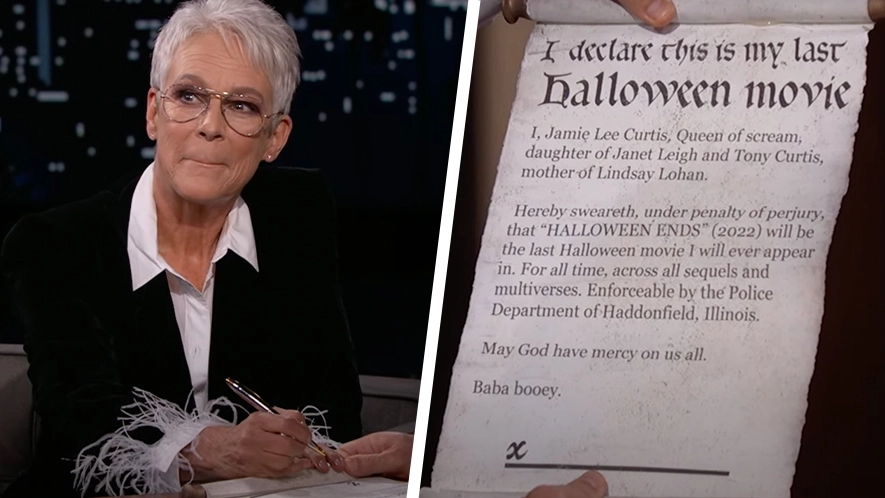 Jamie Lee Curtis hilariously signs contract saying she’ll never do another Halloween movie