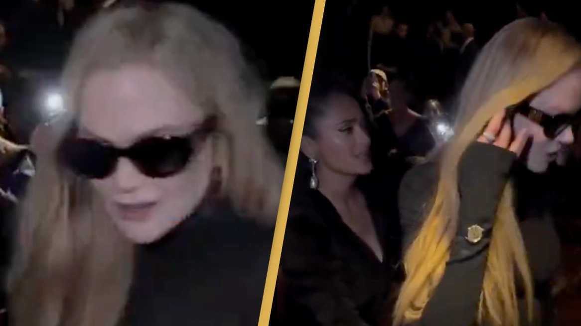Lip reader reveals what Nicole Kidman says to Salma Hayek as she appears to push her away in viral video