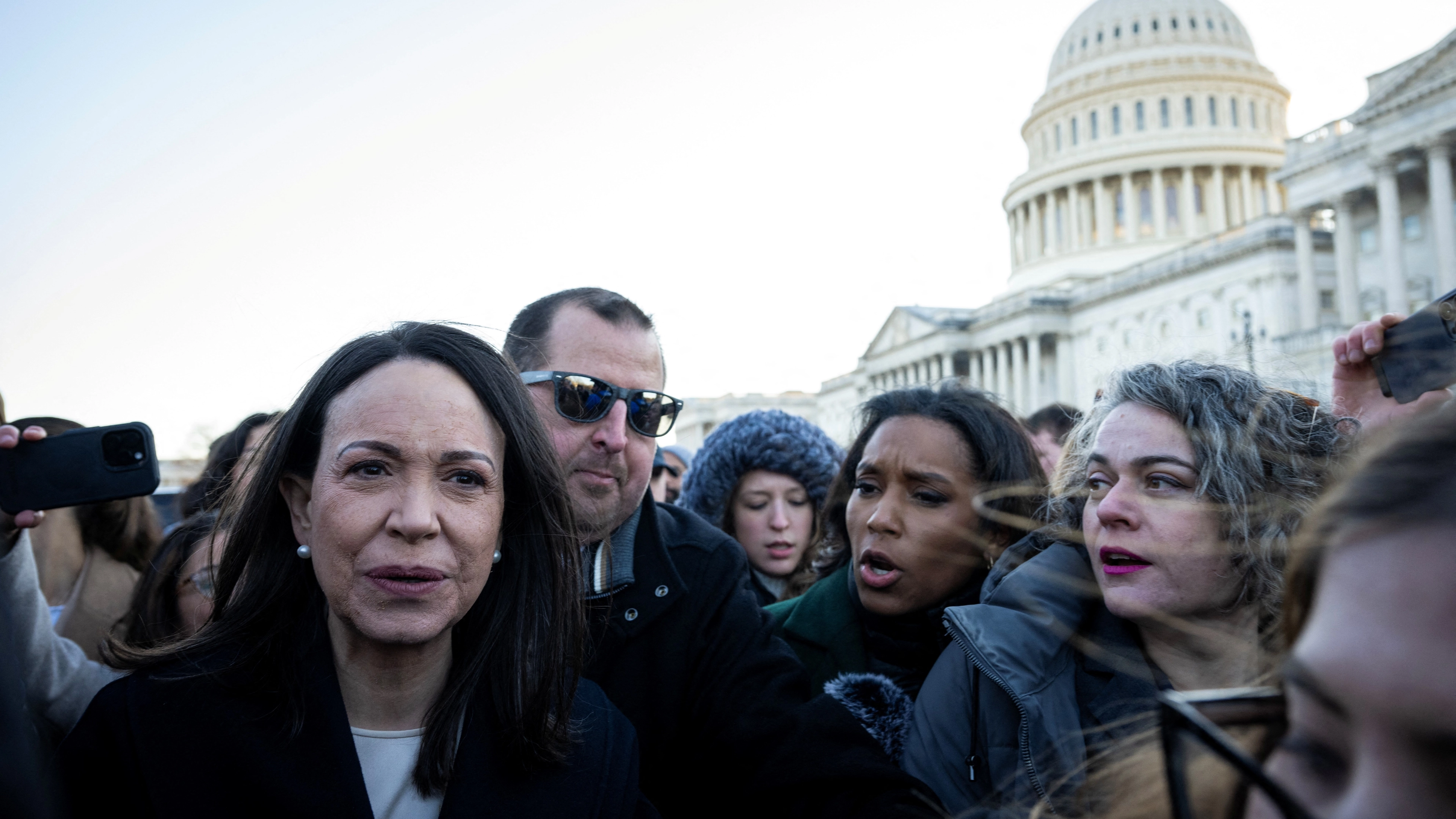Venezuelan opposition leader gives her Nobel Peace Prize to Donald Trump at White House