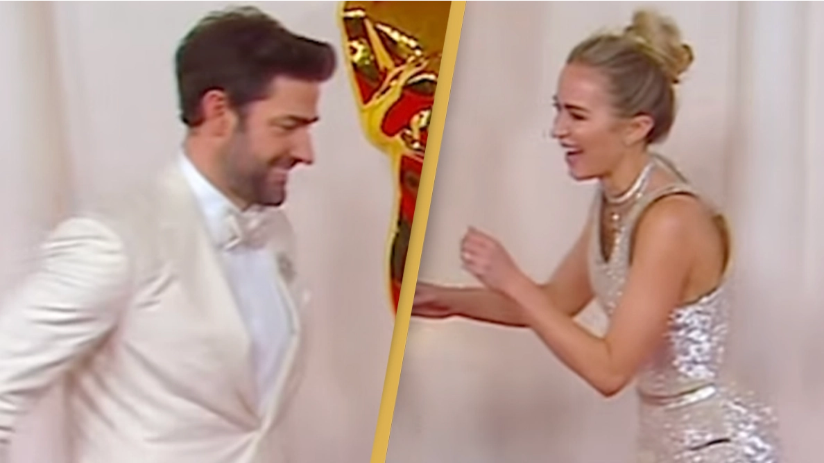 John Krasinski's reaction to Emily Blunt on Oscars red carpet is melting people's hearts