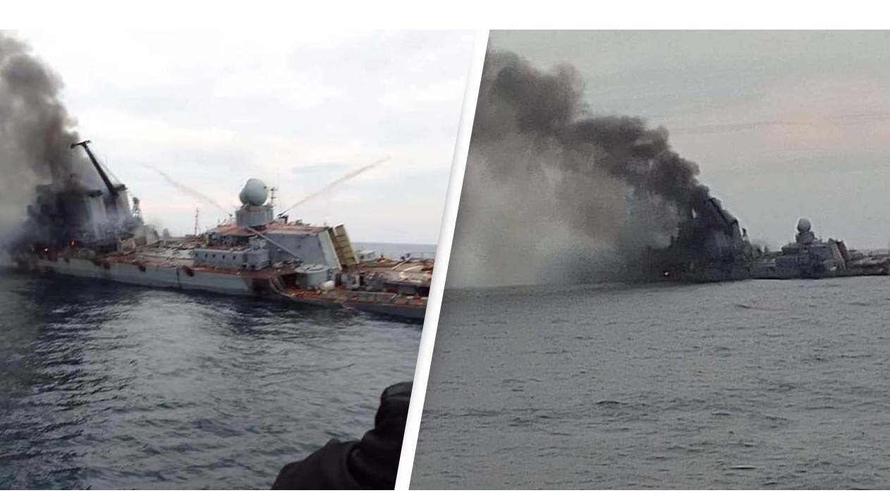 First Images Emerge Of Russian Warship Moskva Sinking