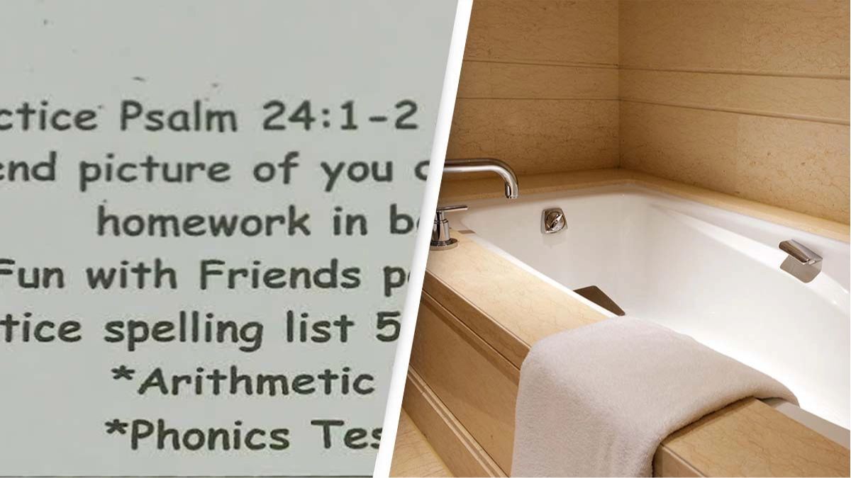 Parents concerned after students were asked to send picture of them doing homework in the bath