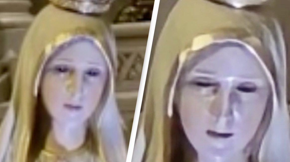 'Miracle' discovered in church as Virgin Mary statue is pictured 'blinking' by worshippers