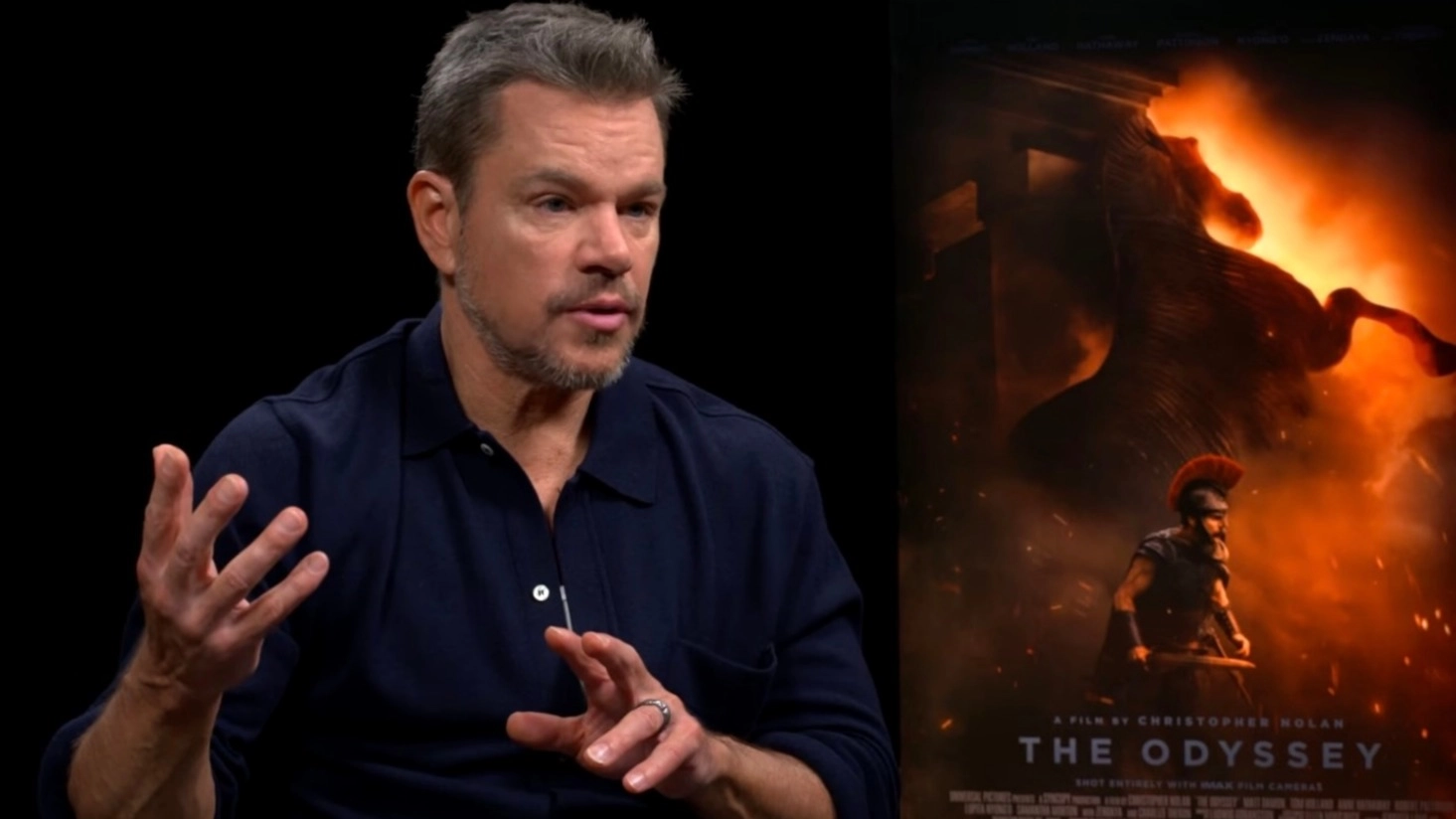 Matt Damon gives unexpected credit to his female stunt double for having the 'greatest arms' in The Odyssey