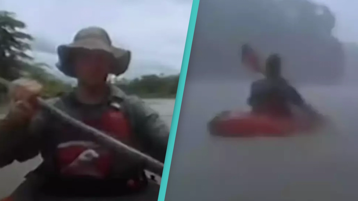 Kayakers catch moment friend is ambushed and killed by 'man eater' crocodile on camera