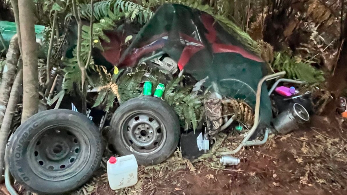Chilling new drone images show ‘critical’ items recovered from campsite where father hid kids before being shot