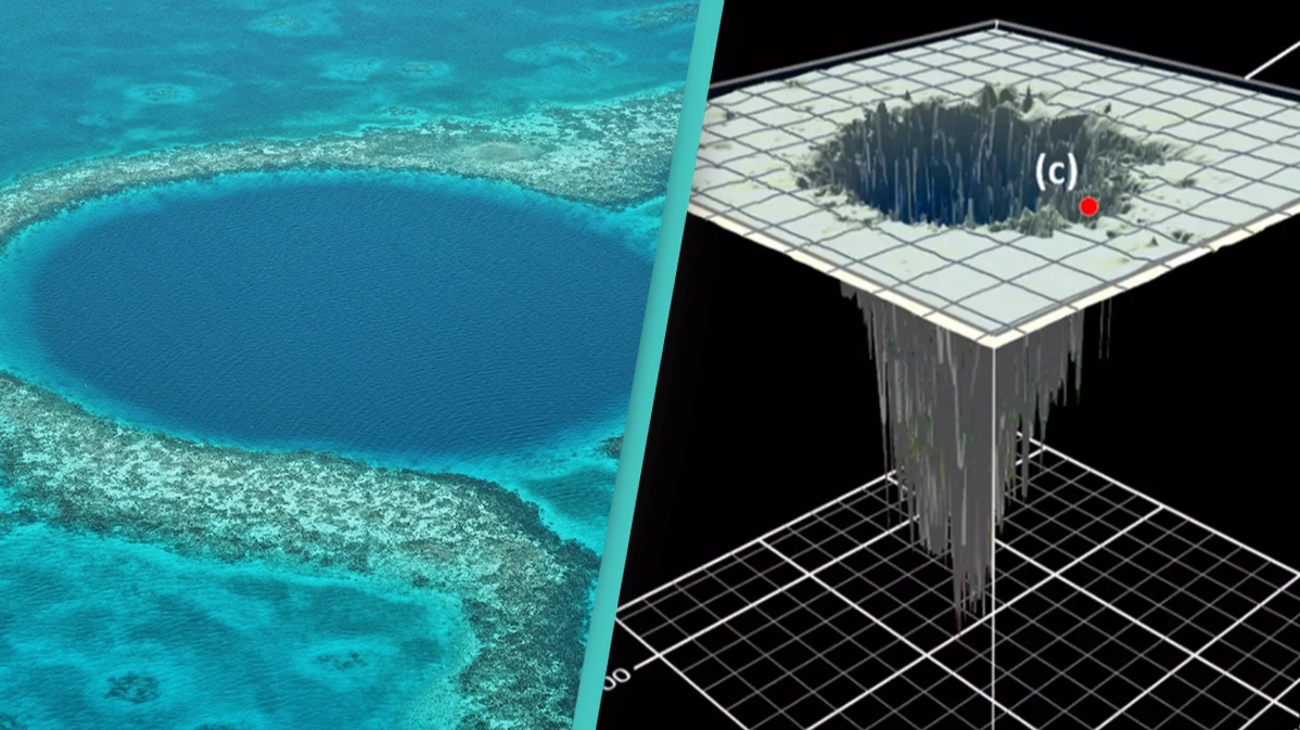 Largest ever 'blue hole' uncovered 1,300 feet deep in the sea and scientists still haven't reached the bottom