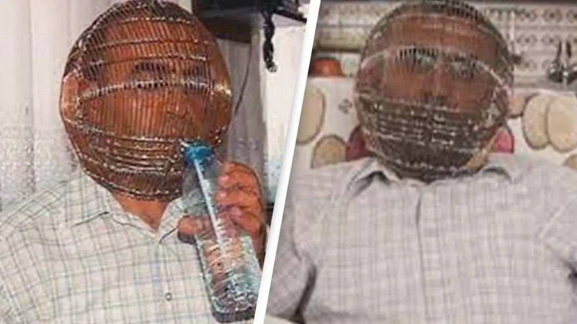 Man who wanted to quit smoking locked his head in a cage and only gave his wife the key