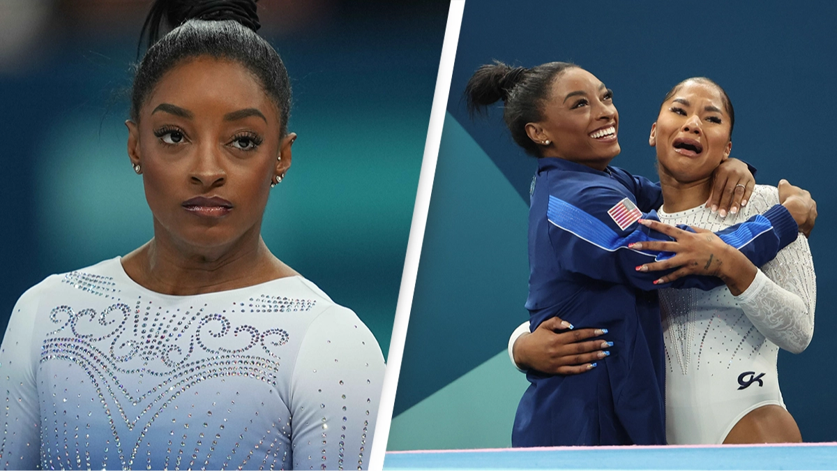 Simone Biles offers Jordan Chiles support as she has her medal taken away over score controversy