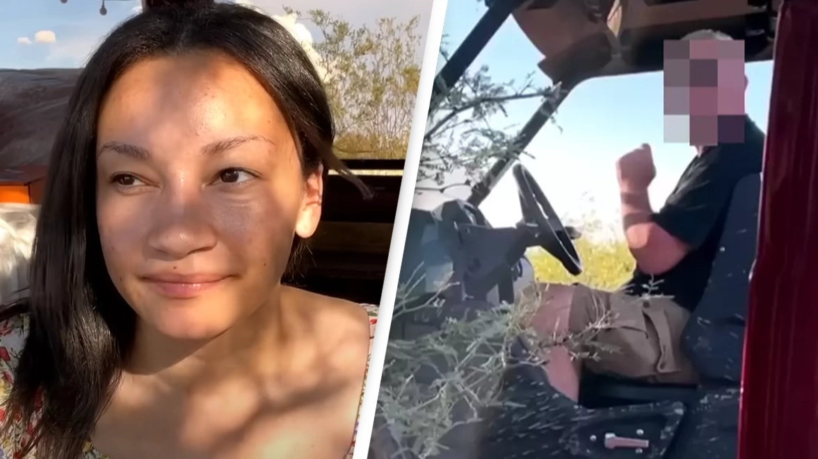 Chilling moment solo female camper is approached by man who told her she's being 'watched'