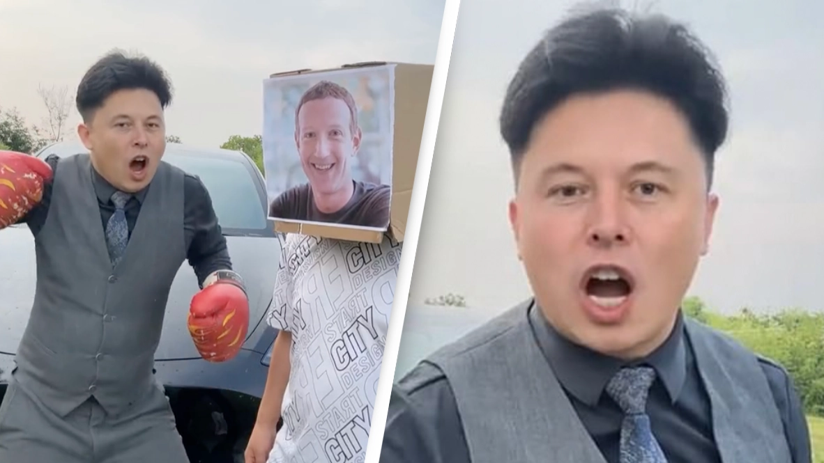 Elon Musk's doppelganger shares clips of him knocking out a fake Mark Zuckerberg