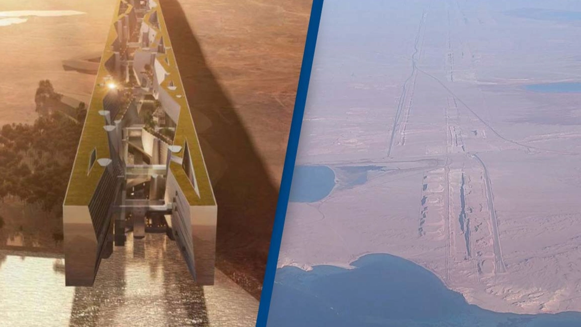 Plane passenger shares aerial image that shows current state of Saudi Arabia’s $1 trillion giga-project ‘The Line’