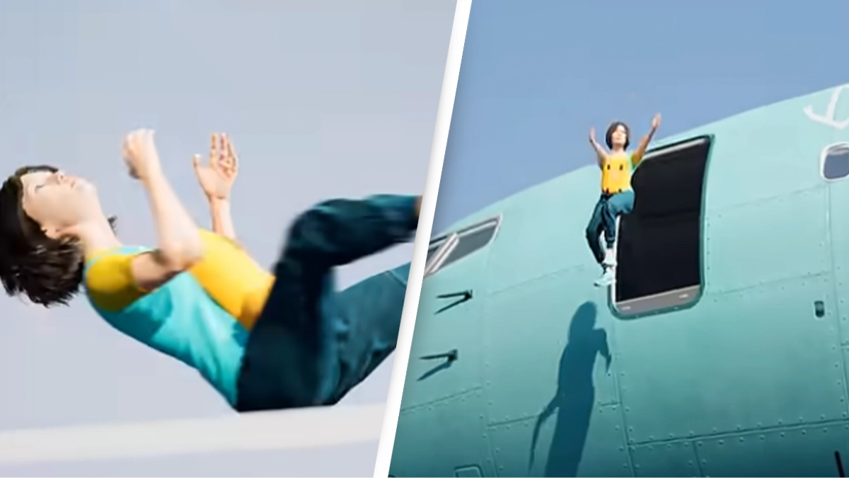 Terrifying simulation shows why airplanes don't give passengers parachutes in case of emergency