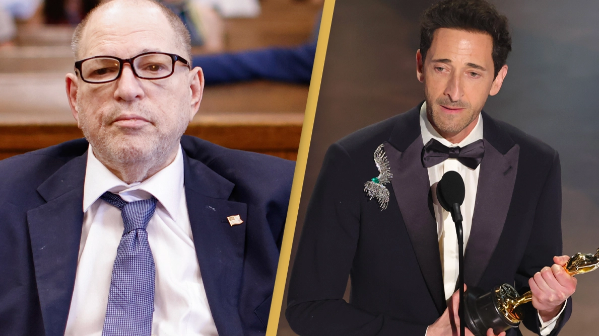 Harvey Weinstein responds after Adrien Brody references his children in Oscars speech