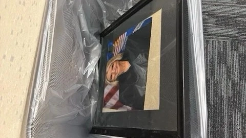 Pam Bondi's portrait spotted in Justice Department trash one day after Trump firing